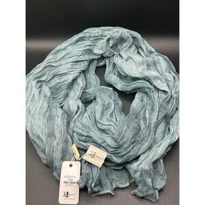 JC Sunny Teal Crinkle Gauze Infinity Scarf NWT